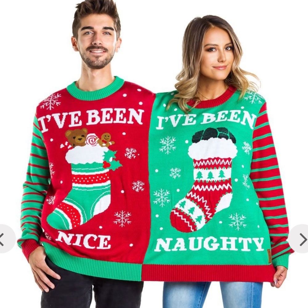 SOLD: Naughty and Nice Two-Person Sweater